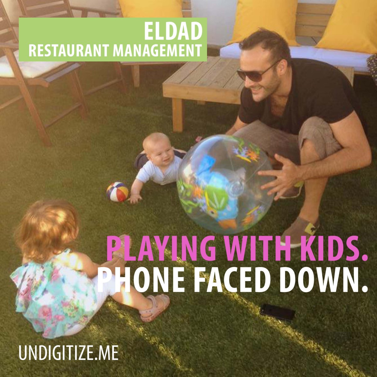 Playing With Kids. Phone Faced Down.