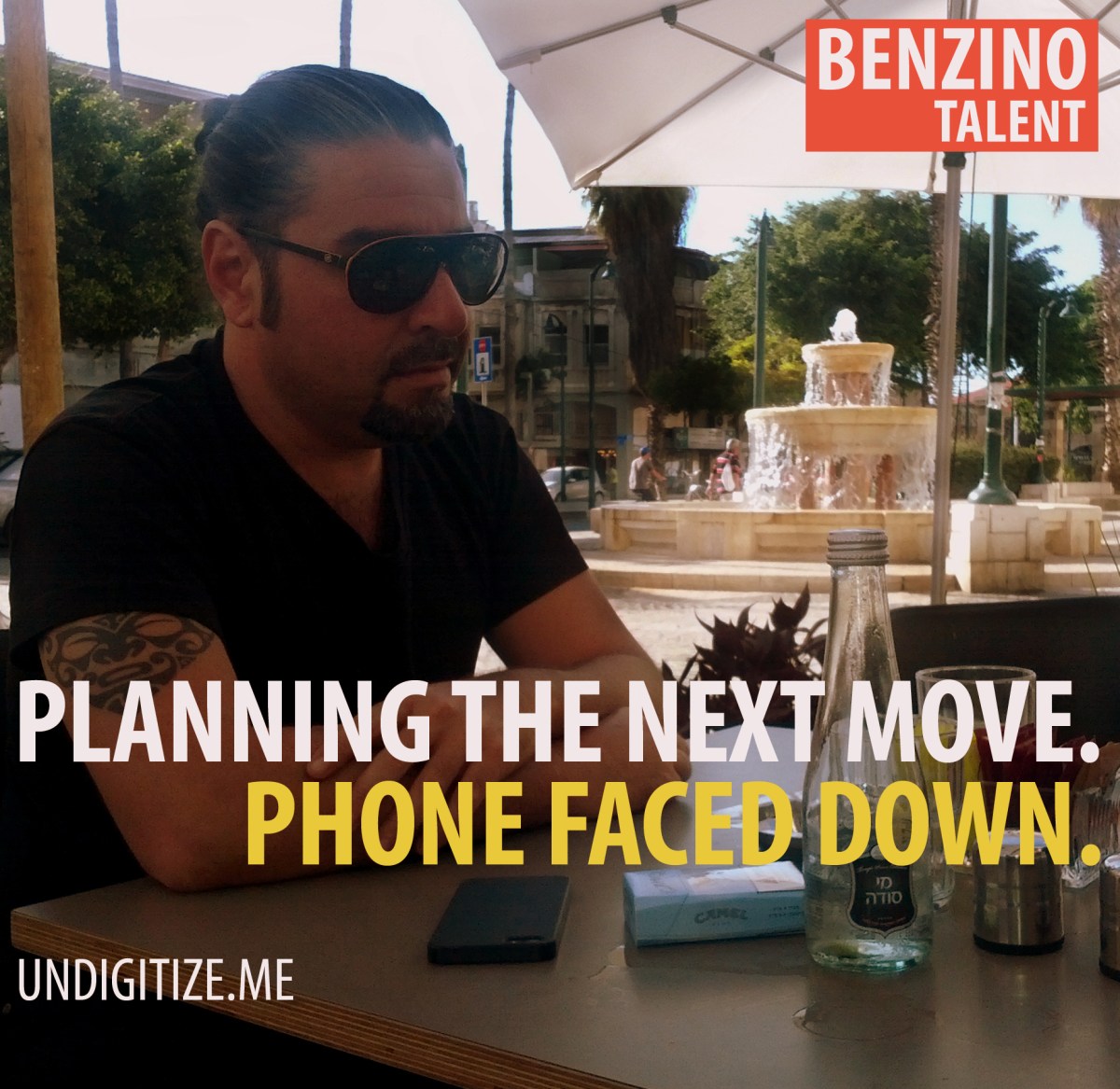 Planning The Next Move. Phone Faced Down.