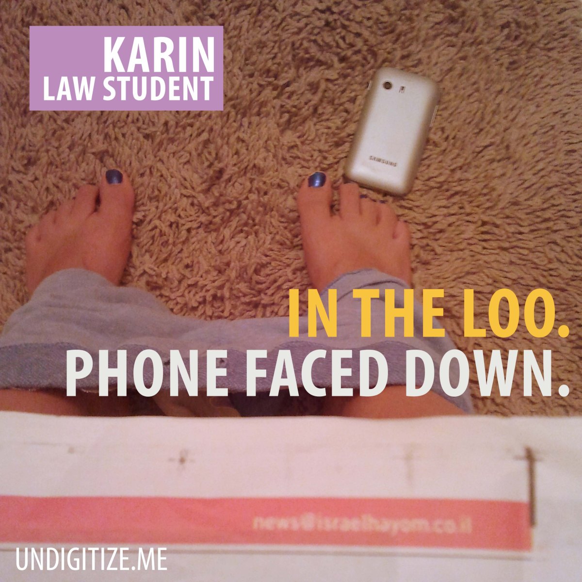 In The Loo. Phone Faced Down.