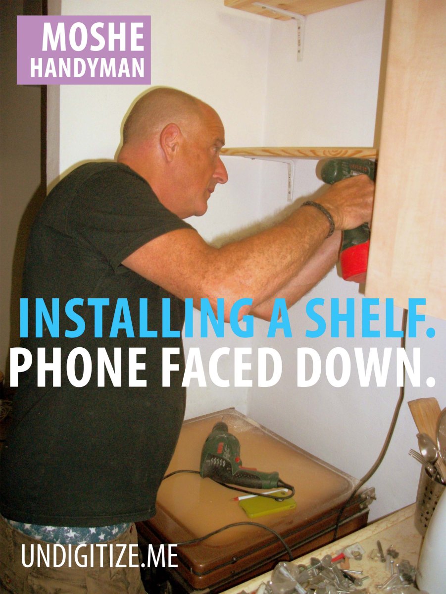 Installing A Shelf. Phone Faced Down.