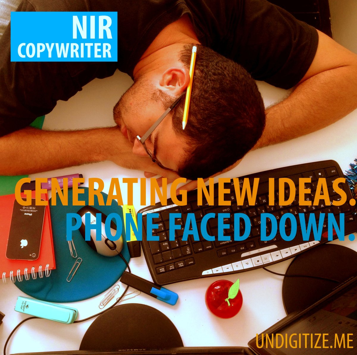 Generating New Ideas. Phone Faced Down.