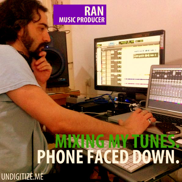 Mixing My Tunes. Phone Faced Down.
