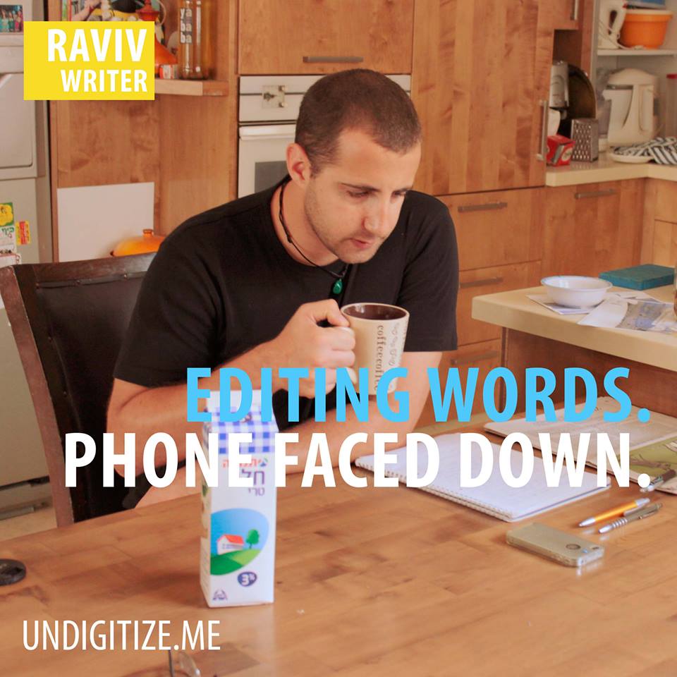 Editing Words. Phone Faced Down.