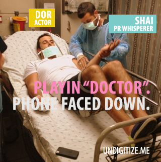 Playing Doctor. Phone Faced Down.