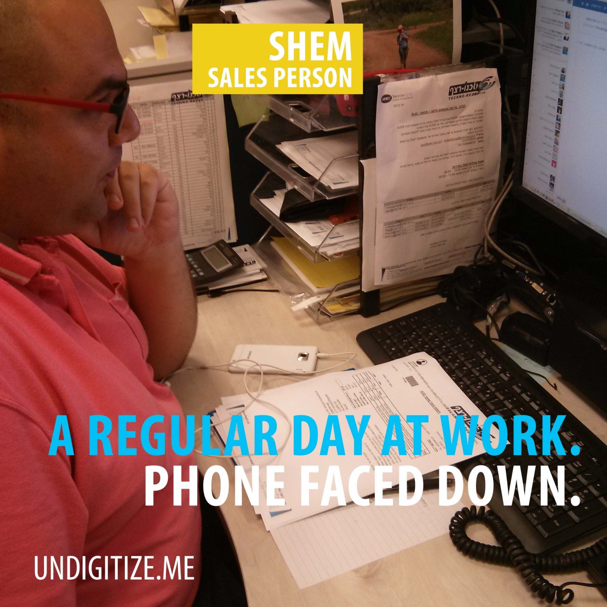 A Regular Day At Work. Phone Faced Down.