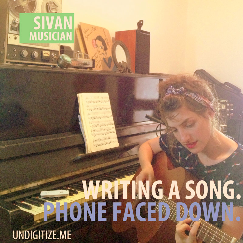 Writing A Song. Phone Faced Down.