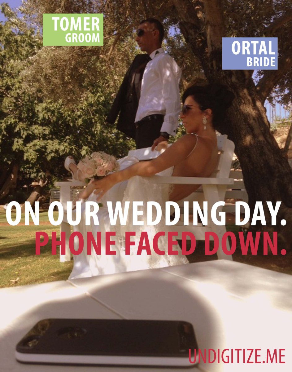 On Our Wedding Day. Phone Faced Down.
