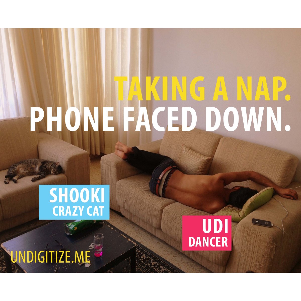 Taking A Nap. Phone Faced Down.